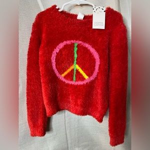 New with tags girls red fleece sweater. Size 4T